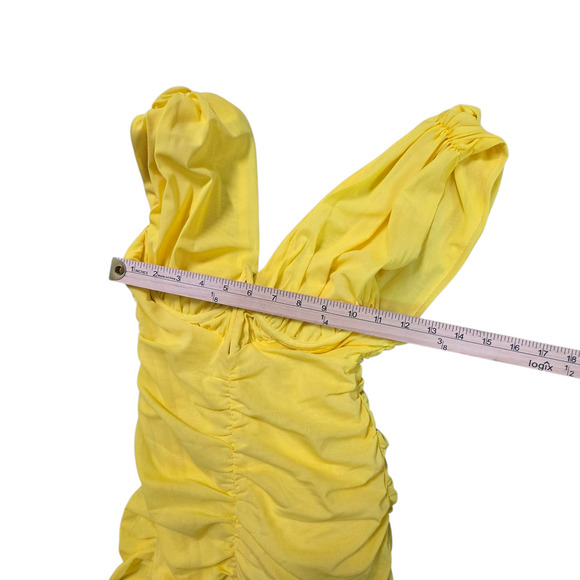 Eliya the Label Anna Dress in Yellow XS maxi gown gloves stretchy - Picture 9 of 11